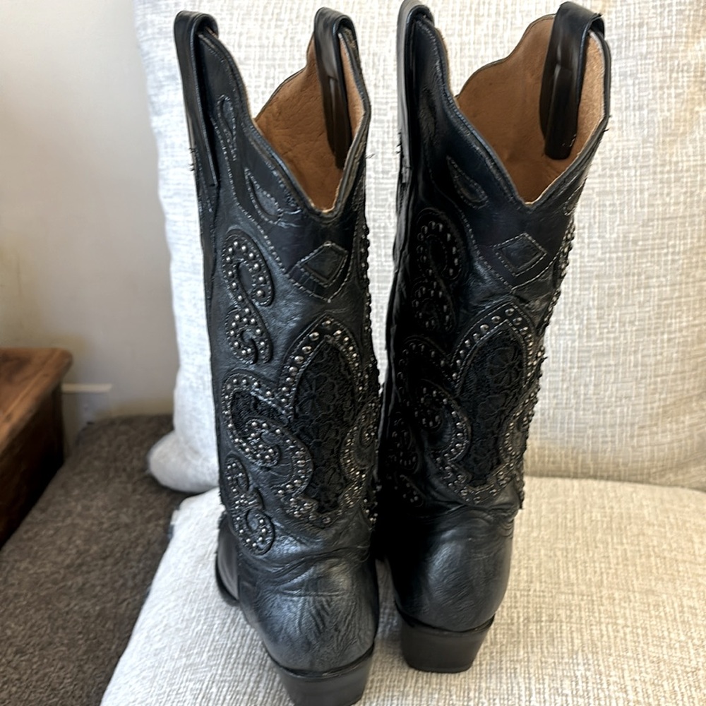 Corral Embroidery Studs Western Cowgirl Boots Pointy Toe A3038 Women's 6.5 - Picture 4 of 12
